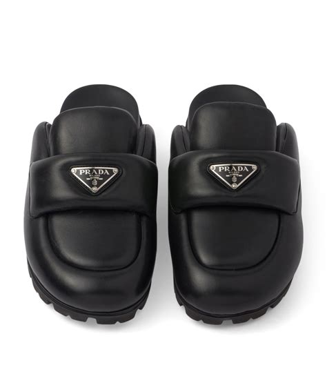 prada womens mules|Prada lug sole padded mules.